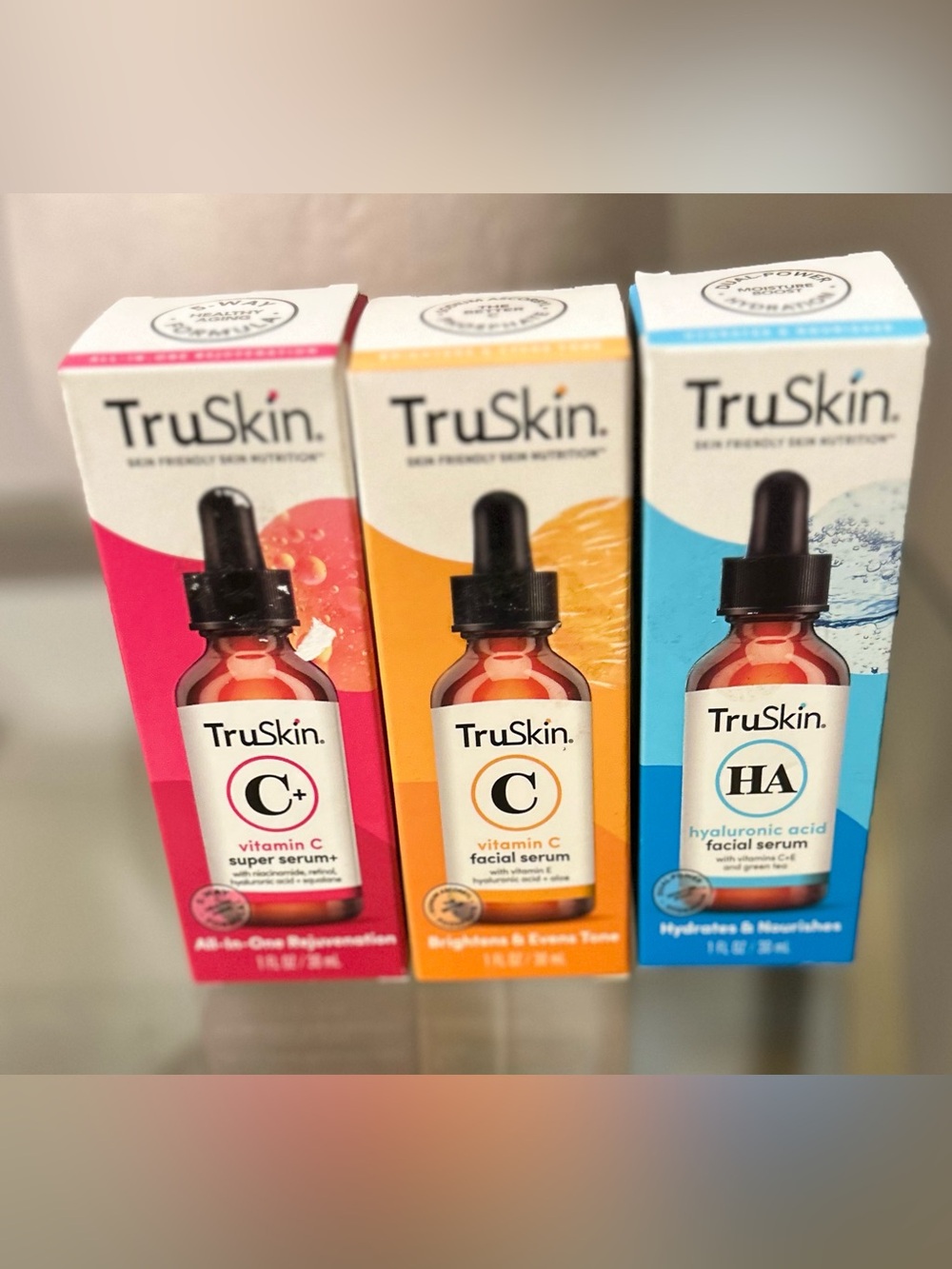 TruSkin Vitamin C & Hyaluronic Acid Serum Bundle NEW Sealed 3pc